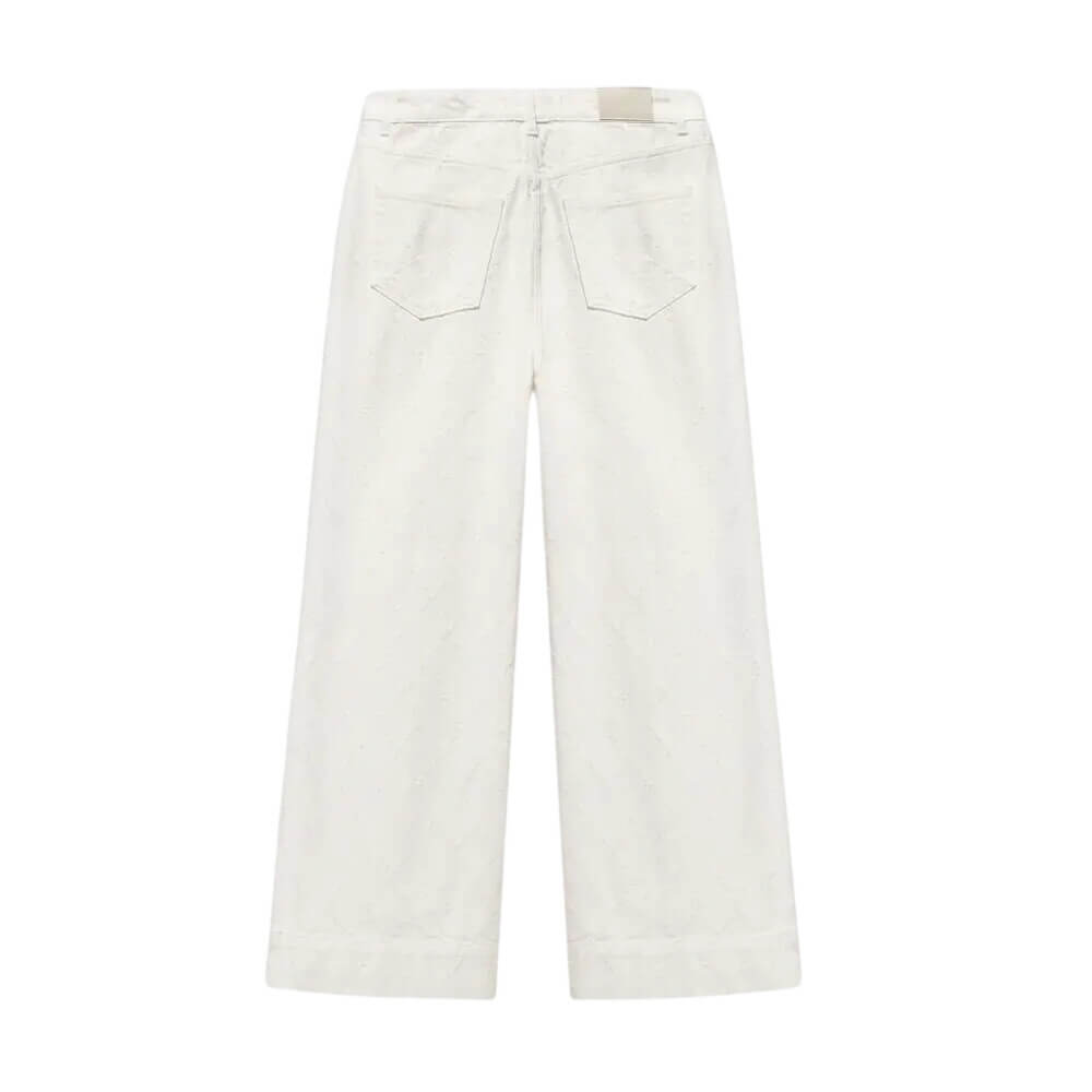 Mint Velvet Cream Diamond Textured Wide Jeans